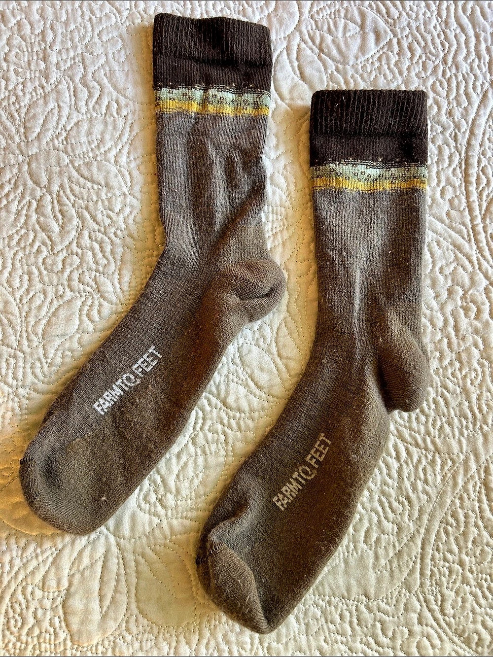 Farm to Feet Casual Socks in Brown Like New